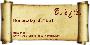 Bereszky Ábel névjegykártya